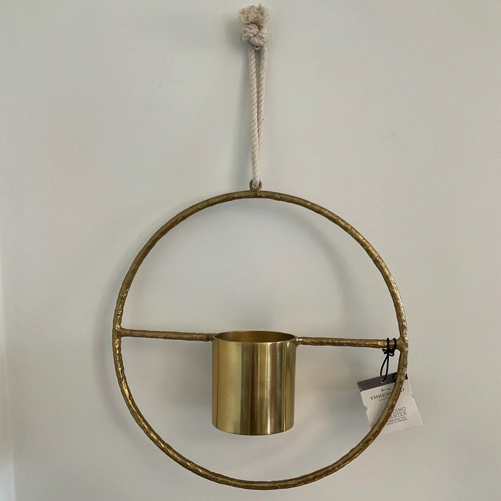 Threshold Gold Hanging Planter Bundle Set of 2 NWT